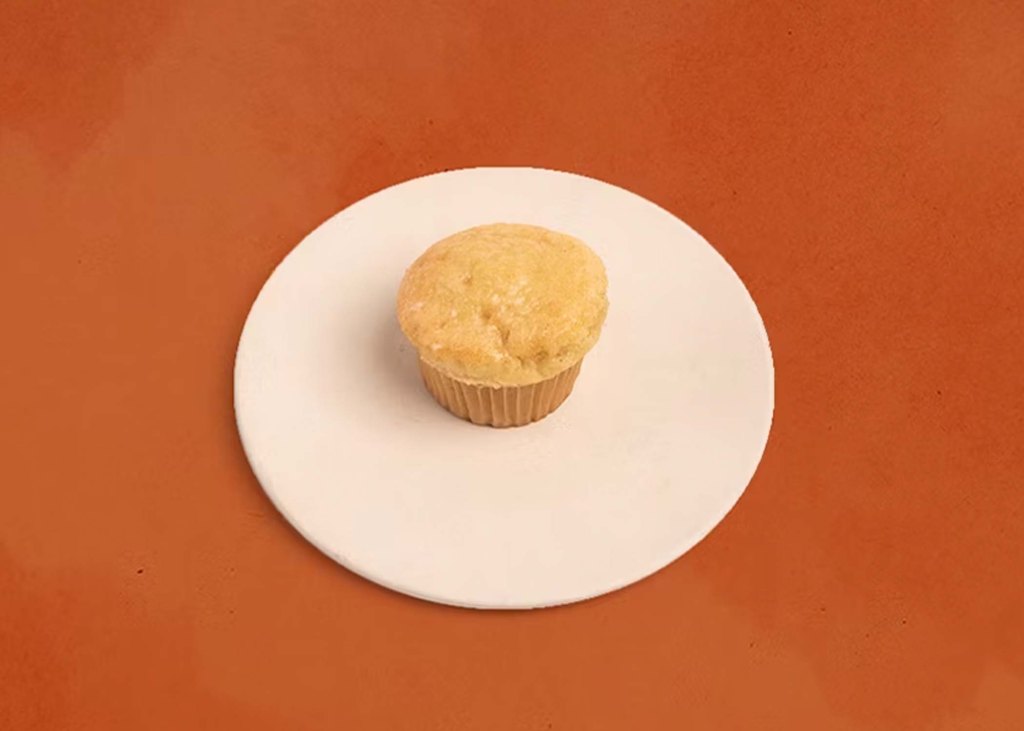 Unfrosted, lemon olive oil cupcake
