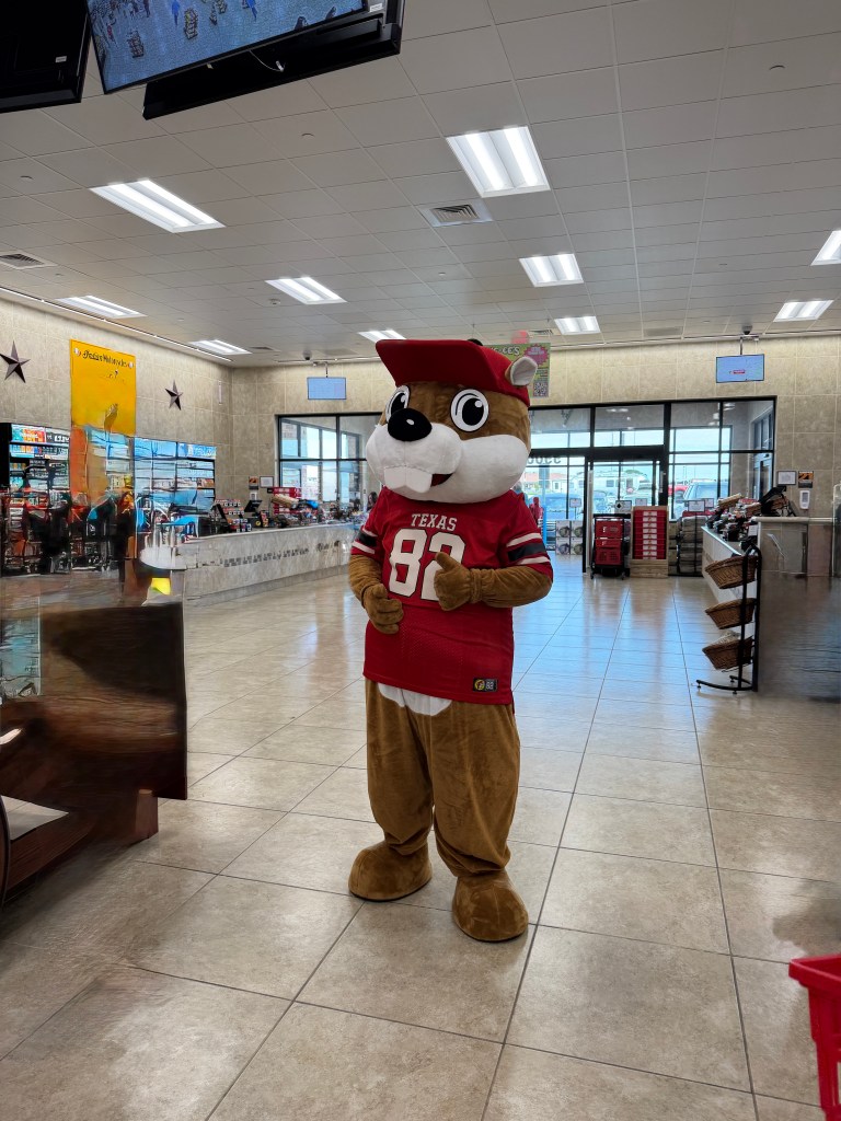 Buc-ee greets all visitors with a warm hello